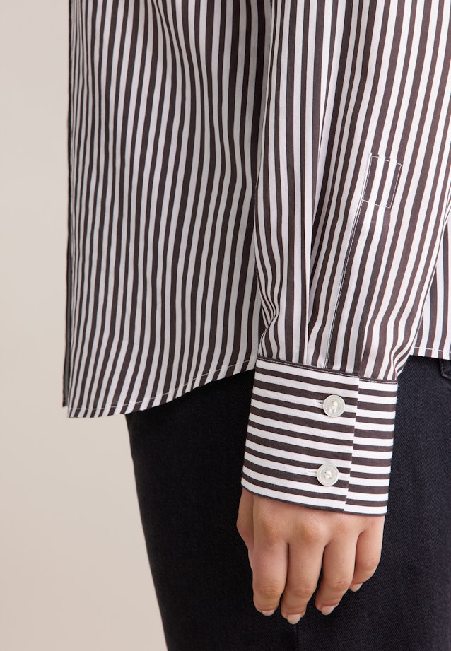 Fließende Hemdbluse mit Streifen in Braun |  Seidensticker Onlineshop