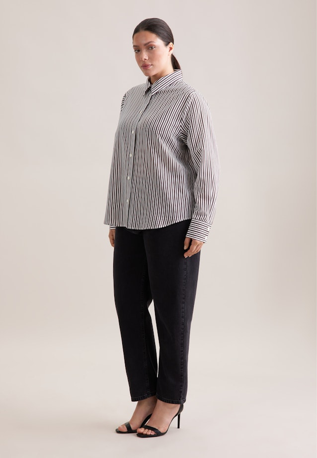 Fließende Hemdbluse mit Streifen in Braun |  Seidensticker Onlineshop