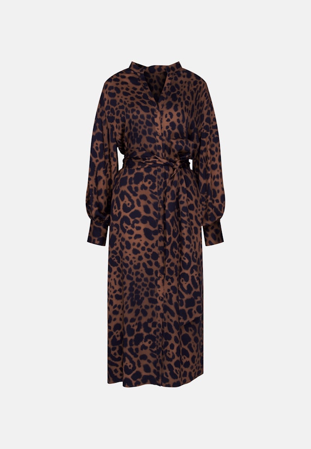 Satiniertes Kleid mit voluminösen Ärmeln in Braun |  Seidensticker Onlineshop