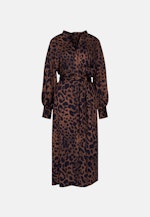 Satiniertes Kleid mit voluminösen Ärmeln in Braun |  Seidensticker Onlineshop