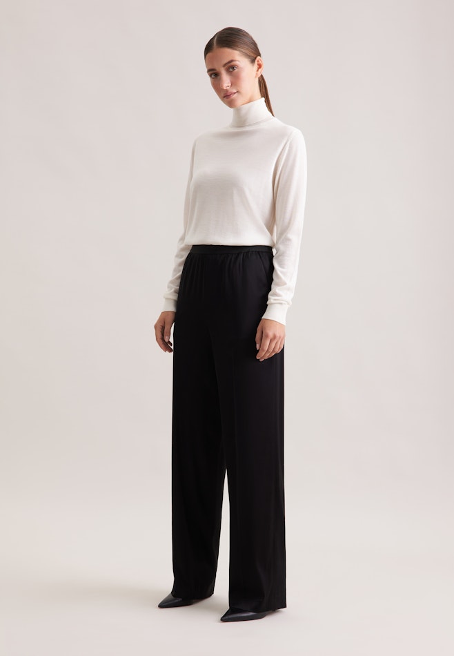 Hose mit Gummibund aus Satin in Schwarz | Seidensticker Onlineshop
