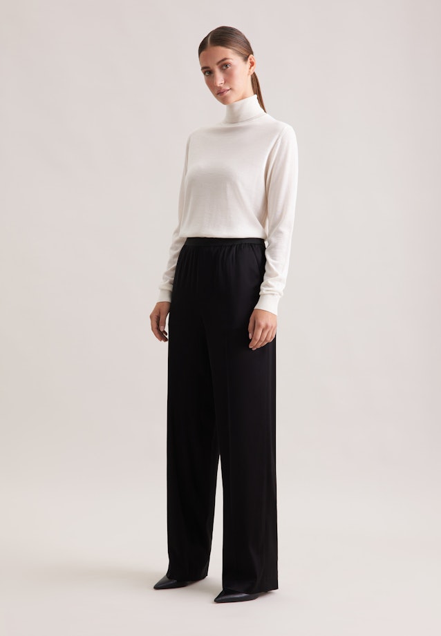 Hose mit Gummibund aus Satin in Schwarz |  Seidensticker Onlineshop