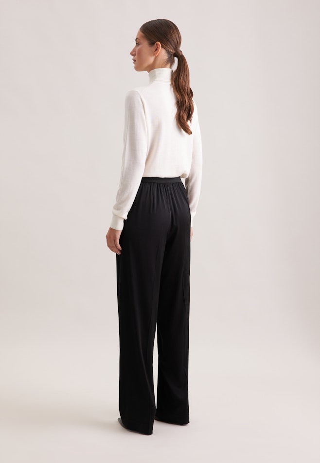 Hose mit Gummibund aus Satin in Schwarz | Seidensticker Onlineshop