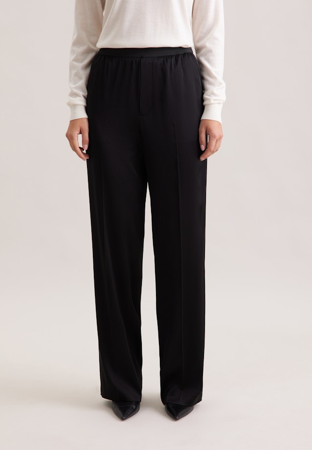 Hose mit Gummibund aus Satin in Schwarz |  Seidensticker Onlineshop