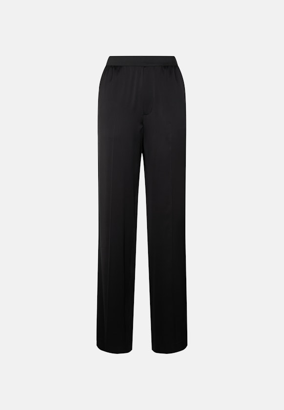 Hose mit Gummibund aus Satin in Schwarz |  Seidensticker Onlineshop