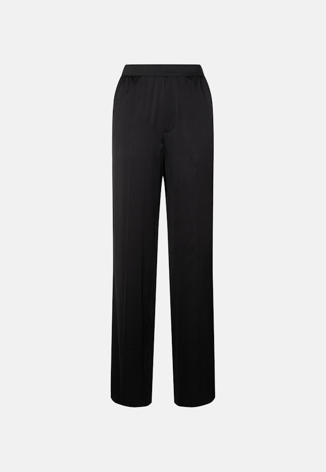 Hose mit Gummibund aus Satin in Schwarz | Seidensticker Onlineshop