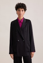Zweireihiger Blazer aus Satin ohne Futter in Schwarz |  Seidensticker Onlineshop