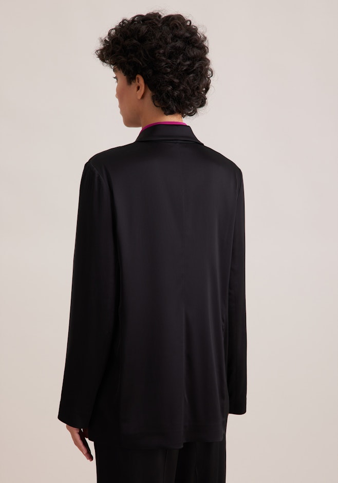 Zweireihiger Blazer aus Satin ohne Futter in Schwarz | Seidensticker Onlineshop