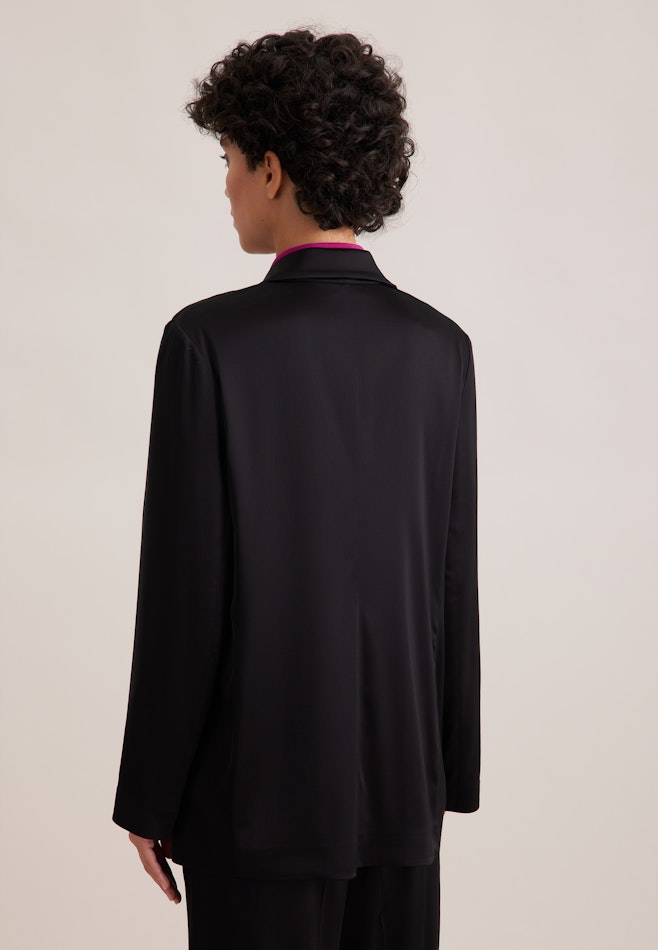 Zweireihiger Blazer aus Satin ohne Futter in Schwarz | Seidensticker Onlineshop