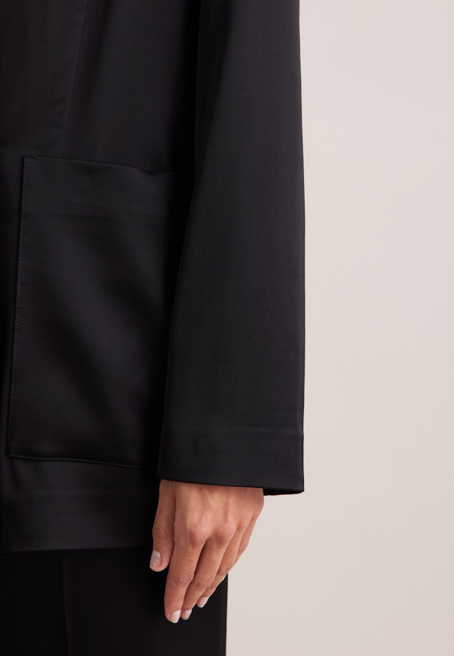 Zweireihiger Blazer aus Satin ohne Futter in Schwarz |  Seidensticker Onlineshop
