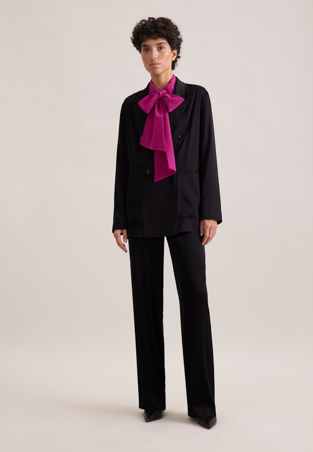 Zweireihiger Blazer aus Satin ohne Futter in Schwarz |  Seidensticker Onlineshop