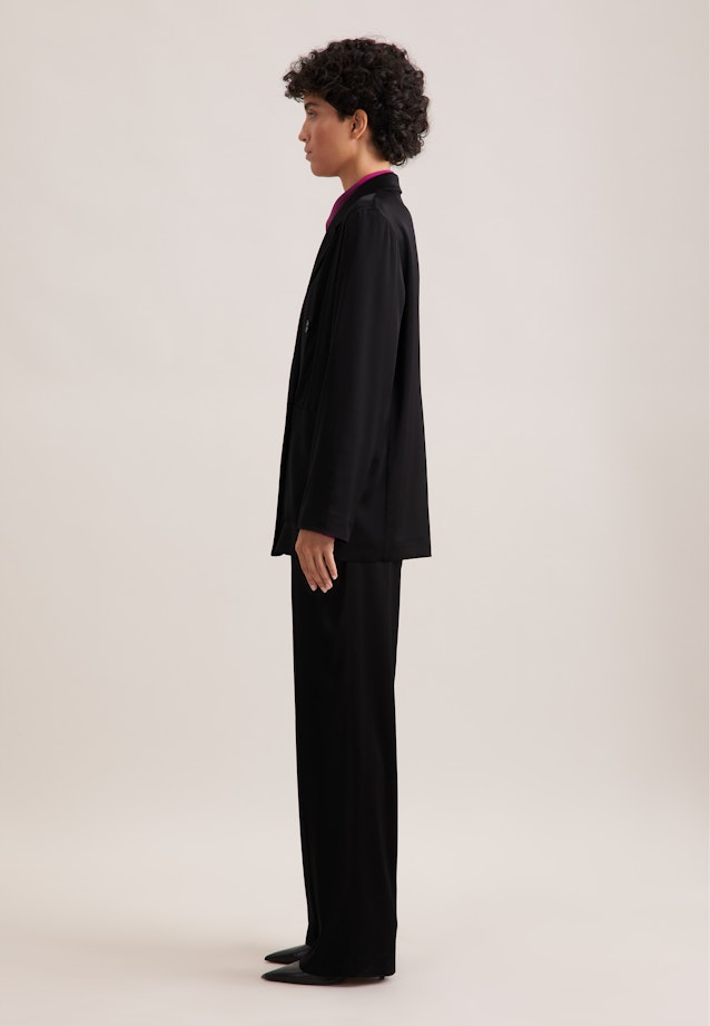 Zweireihiger Blazer aus Satin ohne Futter in Schwarz |  Seidensticker Onlineshop