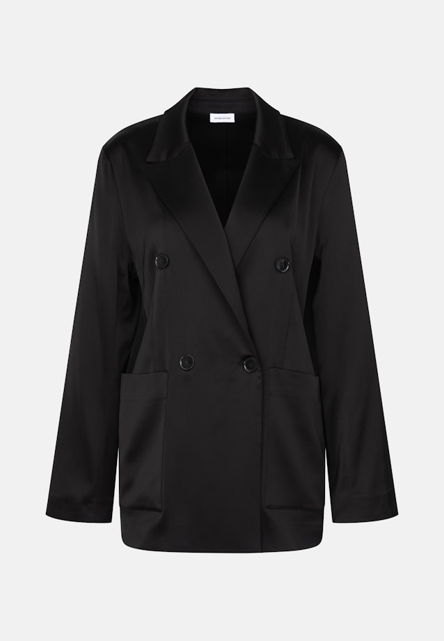 Zweireihiger Blazer aus Satin ohne Futter in Schwarz |  Seidensticker Onlineshop
