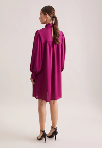 Dress with stand-up collar and attached bow tie in Rosa |  Seidensticker Onlineshop