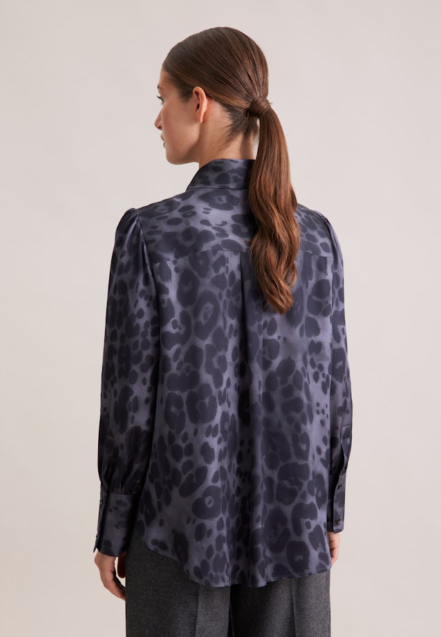 Satinierte Bluse mit abnehmbarer Schluppe in Grau |  Seidensticker Onlineshop