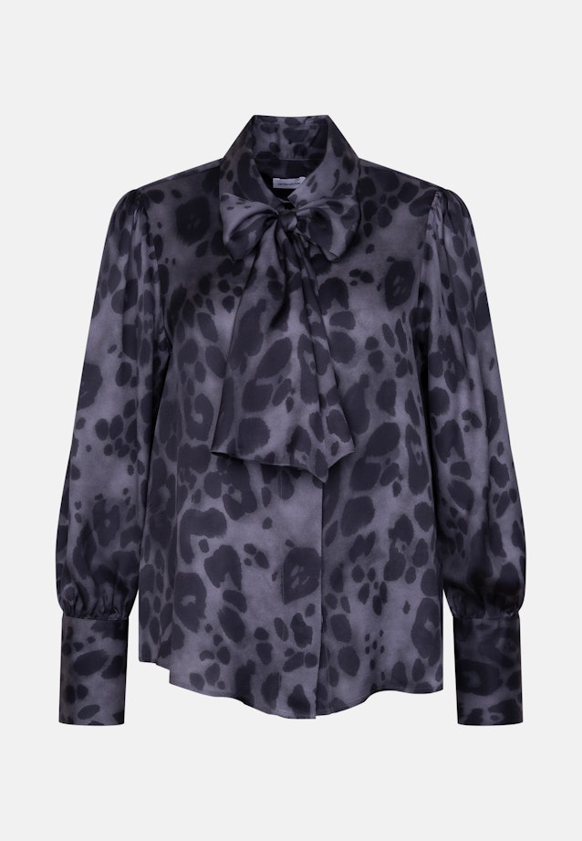 Satinierte Bluse mit abnehmbarer Schluppe in Grau |  Seidensticker Onlineshop