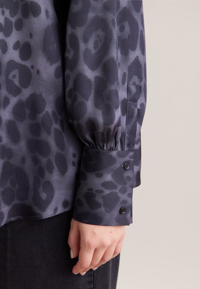 Satinierte Bluse mit abnehmbarer Schluppe in Grau |  Seidensticker Onlineshop