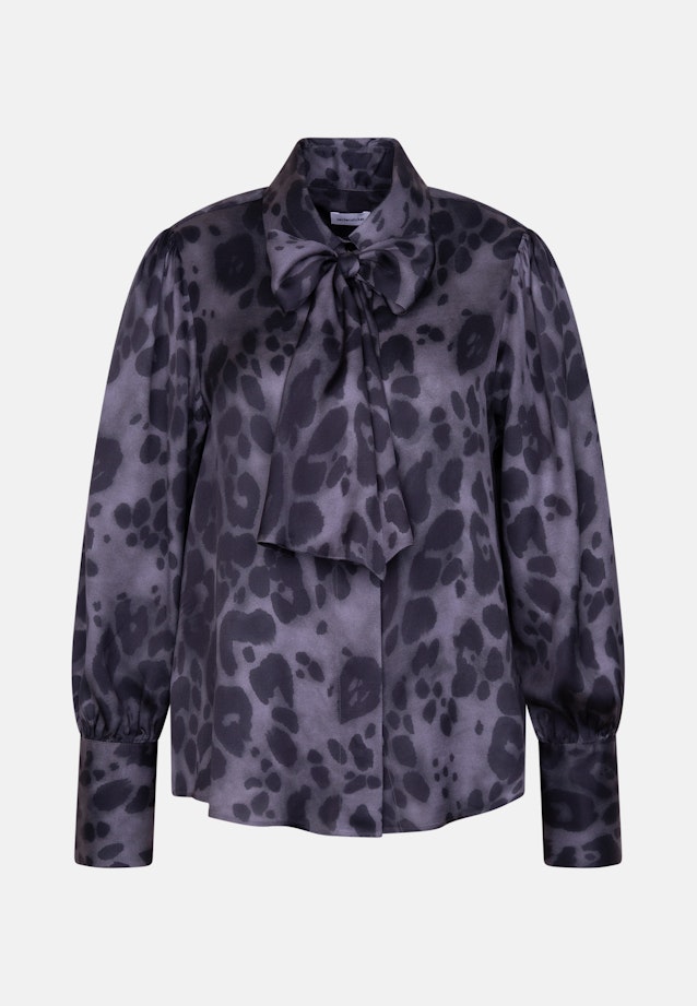 Satinierte Bluse mit abnehmbarer Schluppe in Grau |  Seidensticker Onlineshop