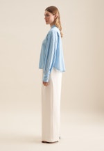 Stehkragenbluse Streifen in Mittelblau |  Seidensticker Onlineshop