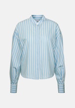 Stehkragenbluse Streifen in Mittelblau |  Seidensticker Onlineshop