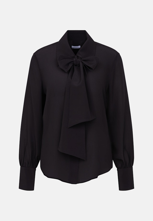 Hemdbluse aus Seide mit abnehmbarer Schluppe in Schwarz |  Seidensticker Onlineshop