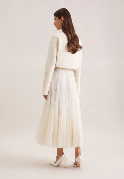 Jupe en tulle avec ceinture élastique in Blanc |  Seidensticker Onlineshop
