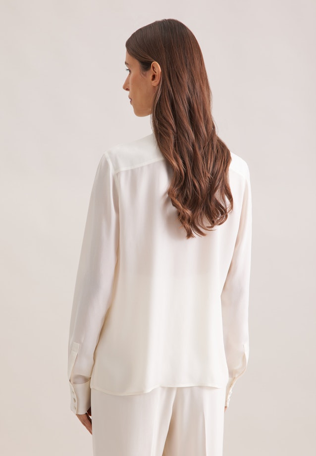 Chiffonbluse mit abnehmbarer Schluppe in Weiß |  Seidensticker Onlineshop