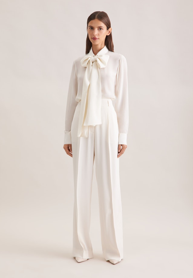 Chiffonbluse mit abnehmbarer Schluppe in Weiß |  Seidensticker Onlineshop