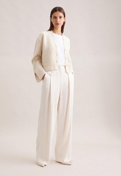 Pantalon plissé fluide taille haute in Blanc |  Seidensticker Onlineshop