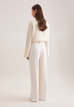 Fließende Bundfaltenhose High Waist in Weiß |  Seidensticker Onlineshop