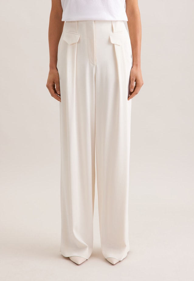 Fließende Bundfaltenhose High Waist in Weiß |  Seidensticker Onlineshop