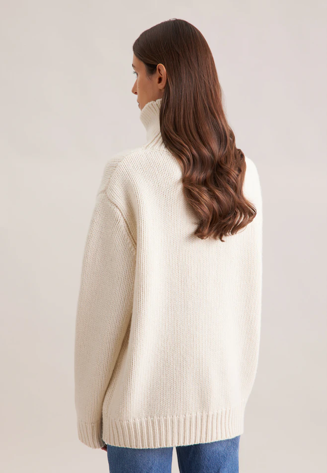 Pull grand col roulé en cachemire dans Ecru | Boutique en ligne Seidensticker