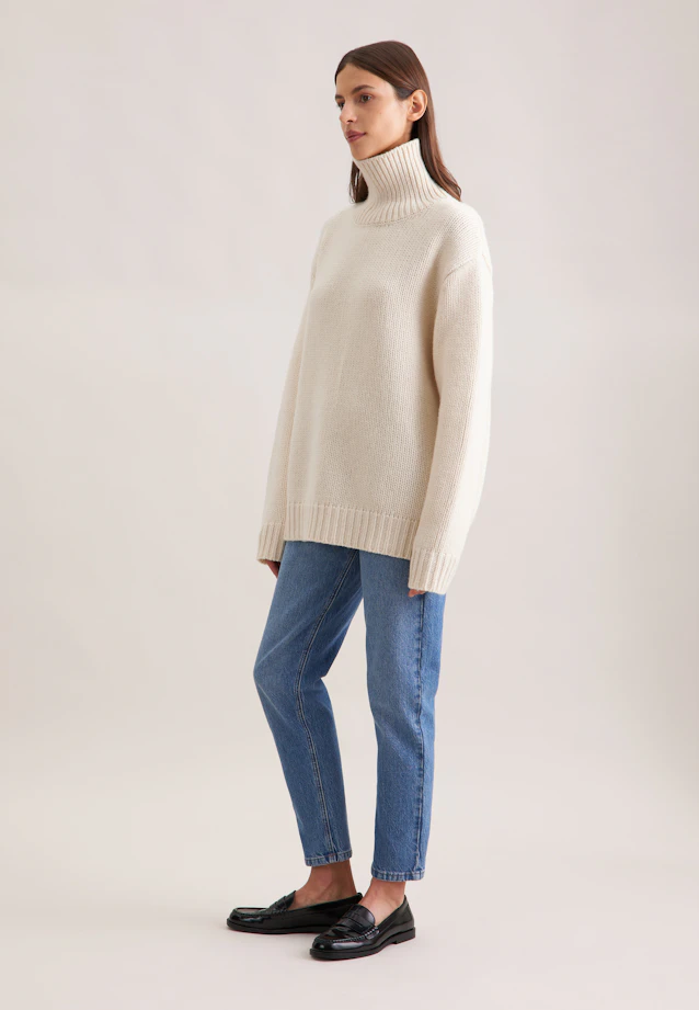 Pull grand col roulé en cachemire in Ecru |  Seidensticker Onlineshop