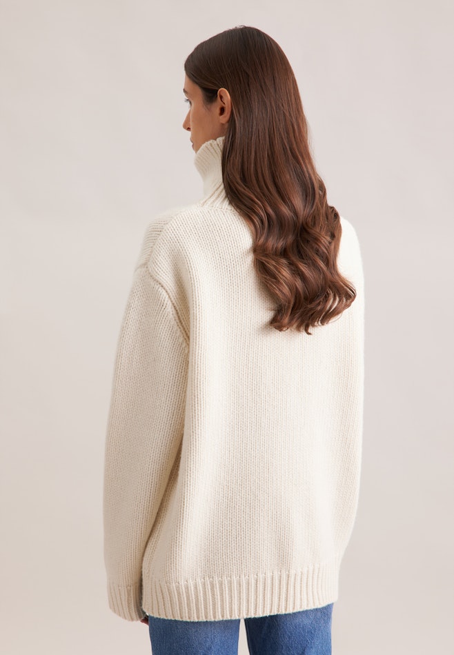 Oversize Rollkragenpullover mit Kaschmir in Ecru | Seidensticker Onlineshop
