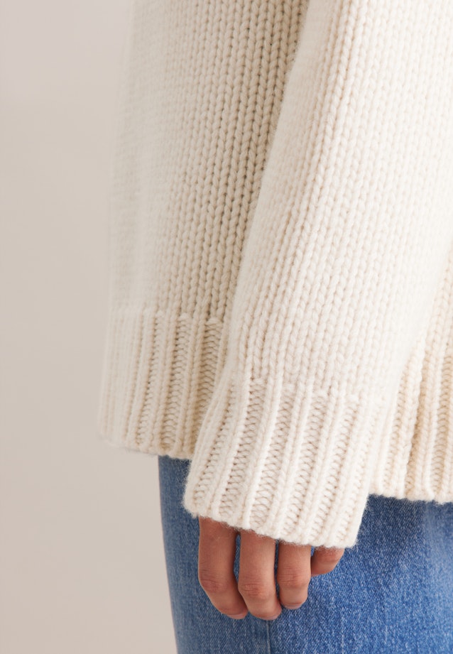 Oversize Rollkragenpullover mit Kaschmir in Ecru |  Seidensticker Onlineshop