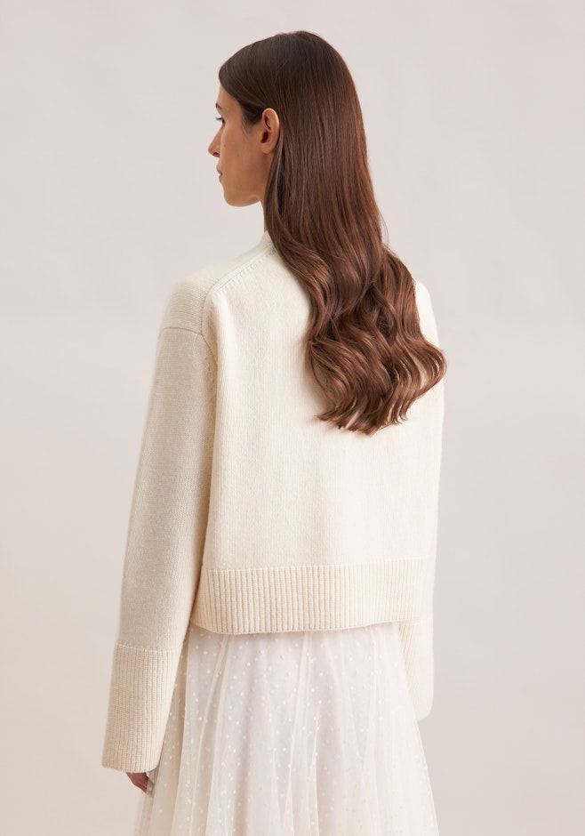 V- Cardigan mit Kaschmir in Ecru | Seidensticker Onlineshop