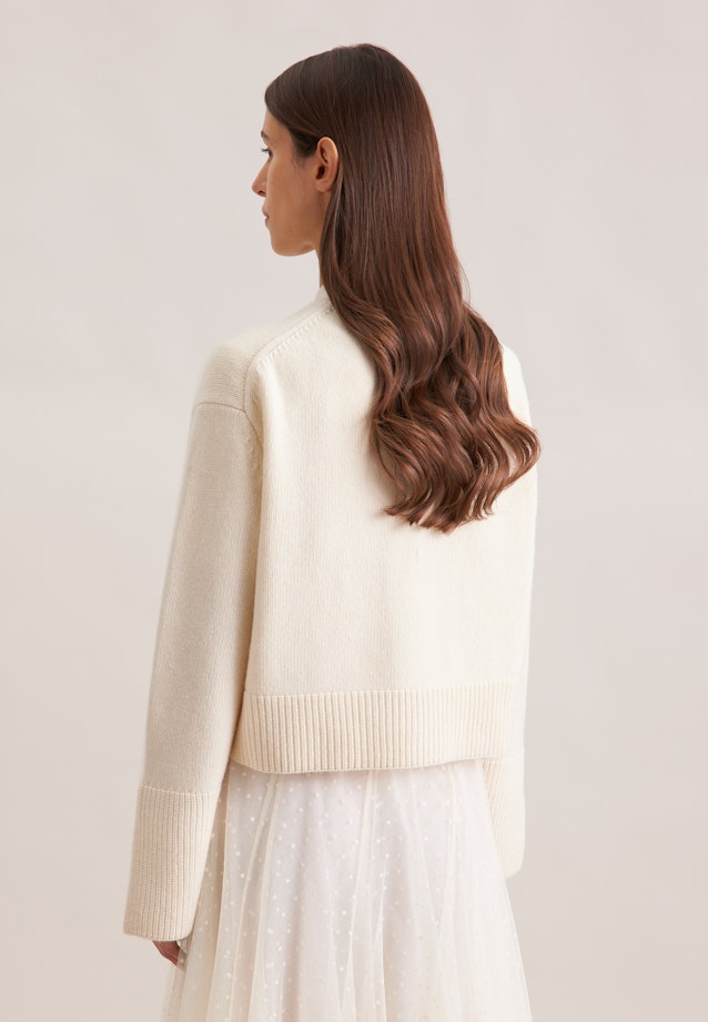 V- Cardigan mit Kaschmir in Ecru |  Seidensticker Onlineshop