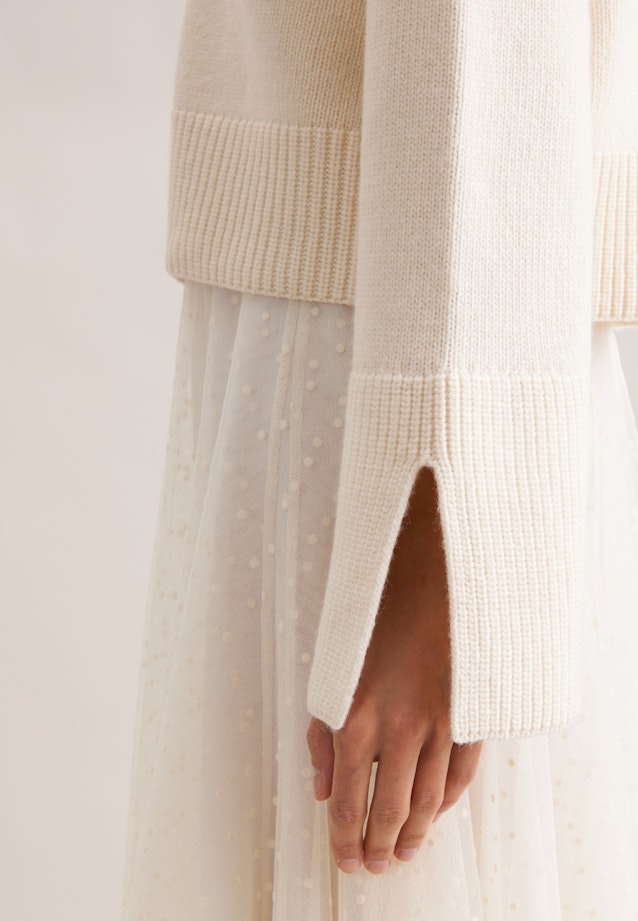 Cardigan en V avec cachemire in Ecru |  Seidensticker Onlineshop