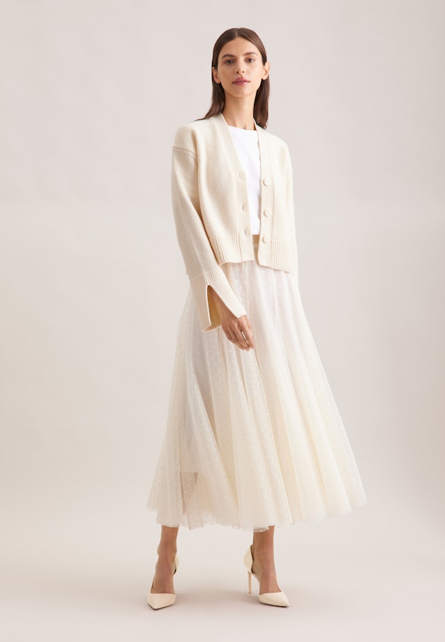 Cardigan en V avec cachemire in Ecru |  Seidensticker Onlineshop