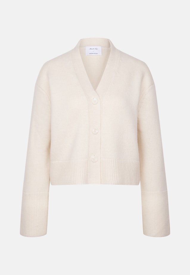 V- Cardigan mit Kaschmir in Ecru |  Seidensticker Onlineshop