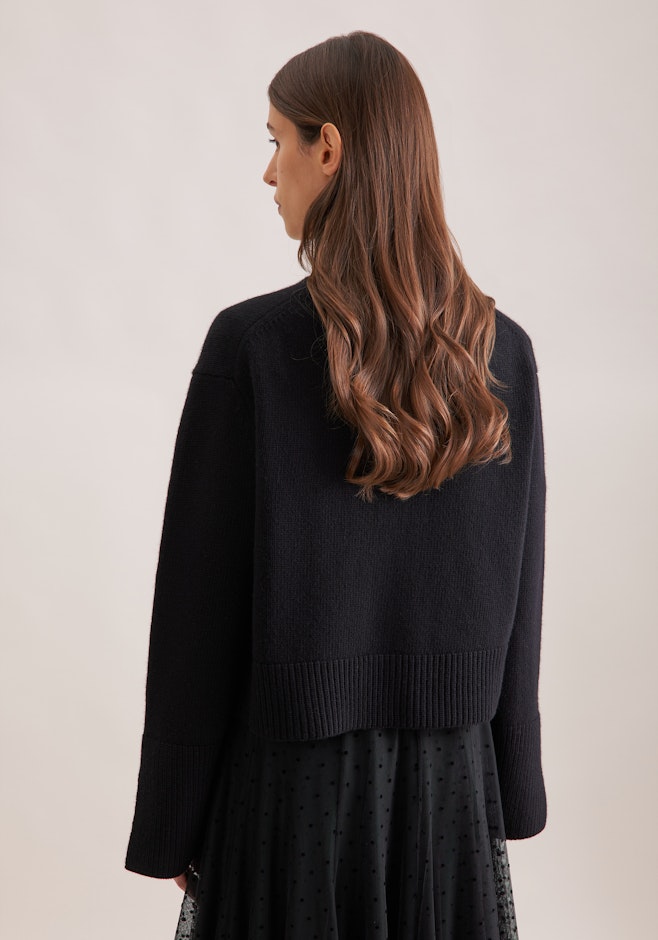 V- Cardigan mit Kaschmir in Schwarz | Seidensticker Onlineshop