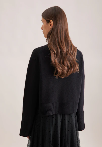 Cardigan en V avec cachemire in Noir |  Seidensticker Onlineshop