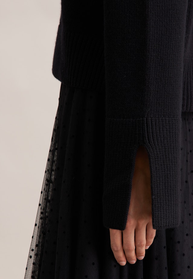 V- Cardigan mit Kaschmir in Schwarz |  Seidensticker Onlineshop