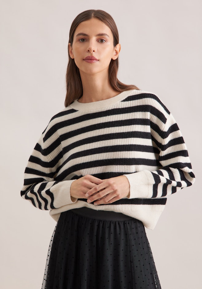 Rundhalspullover mit Kaschmir in Schwarz | Seidensticker Onlineshop