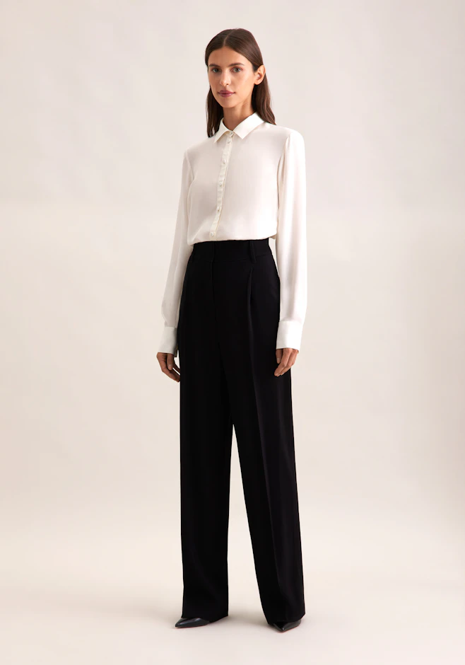 Fließende Hose High Waist in Schwarz | Seidensticker Onlineshop