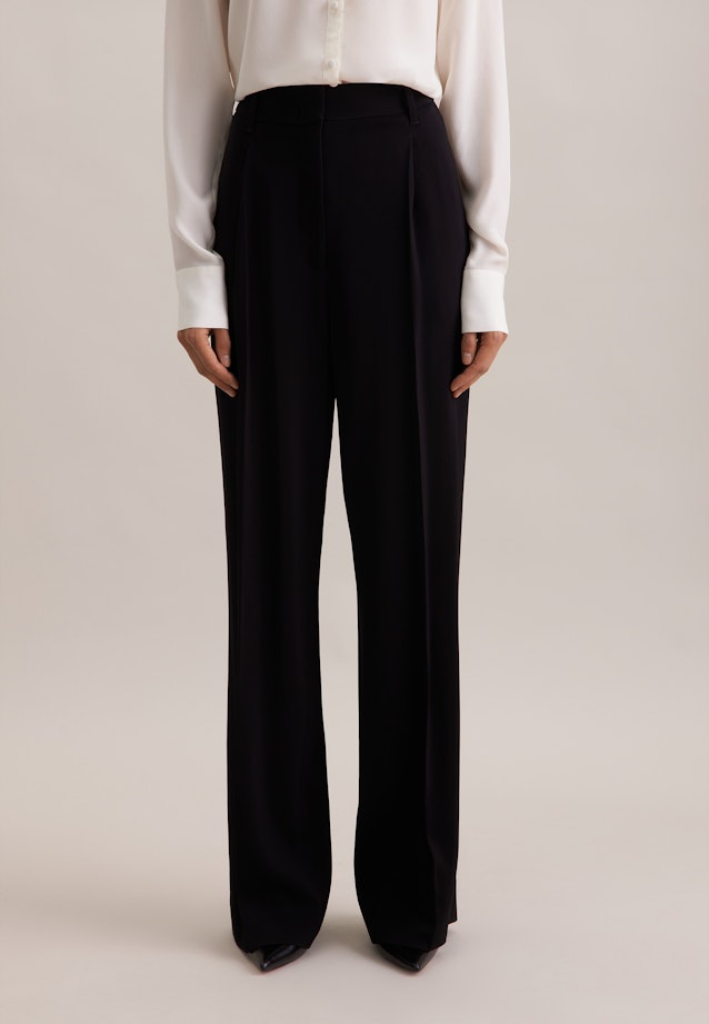 Fließende Hose High Waist in Schwarz |  Seidensticker Onlineshop