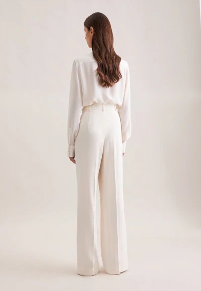 Fließende Hose High Waist in Weiß |  Seidensticker Onlineshop