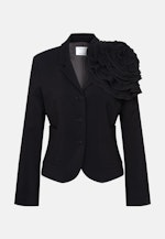Taillierter Blazer mit abnehmbarer Blüte in Schwarz |  Seidensticker Onlineshop