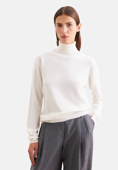Rollkragenpullover aus reinem Kaschmir in Ecru |  Seidensticker Onlineshop