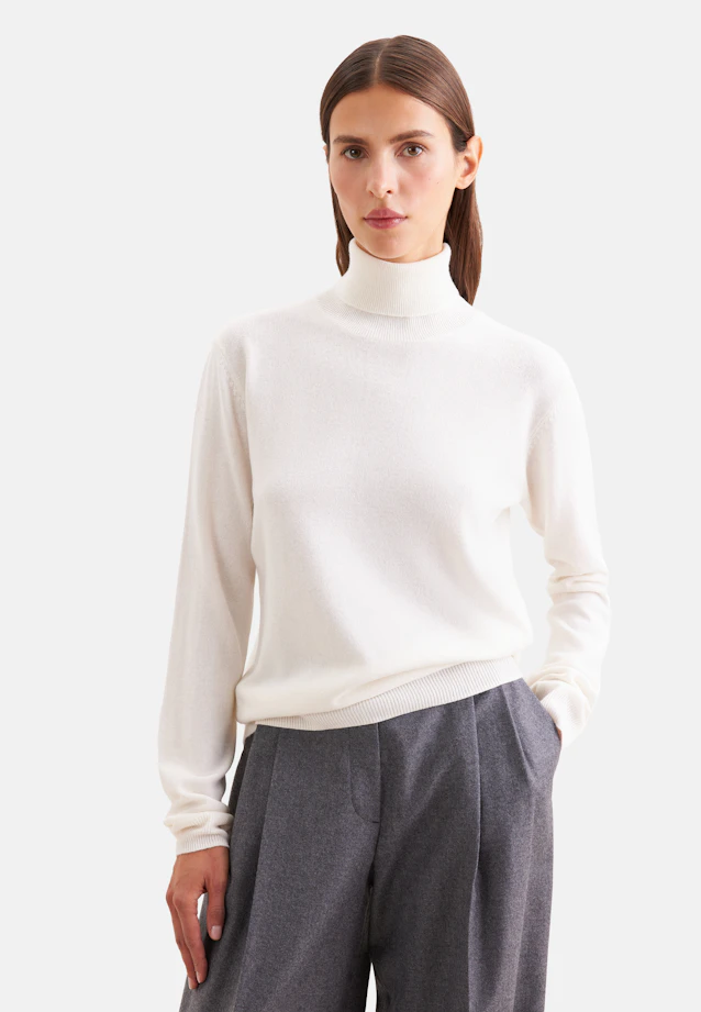 Rollkragenpullover aus reinem Kaschmir in Ecru |  Seidensticker Onlineshop